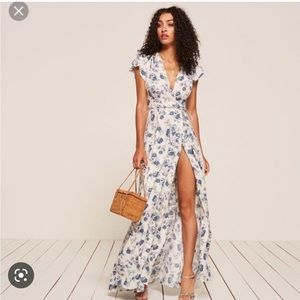 Reformation Sparrow Floral Wrap Dress L